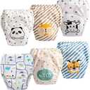 6 Pack Potty Training Pants for Boys Girls, Learning Designs Training Underwear Pants(3-4.5T)