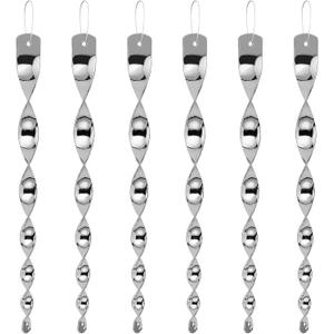 Besmon Woodpecker Bird Scare DevicesReflective Scare Rods Control Device to Keep Birds Away from Patio PoolChristmas Reflective Strip Hanging Home as Decoration (6PCS)