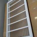 30" X 16 Steel Return Air Filter Grille for 1" Filter - Fixed Hinged - Ceiling Recommended - HVAC Duct Cover - Flat Stamped Face - White [Outer Dimensions: 32.5 X 17.75]