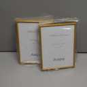 6x8 Picture Frame set of 2, Matte Gold Modern Simple Thin Aluminum Metal Photo Frame with HD Real Glass, Display for Tabletop and Wall Collage, 2 Pack