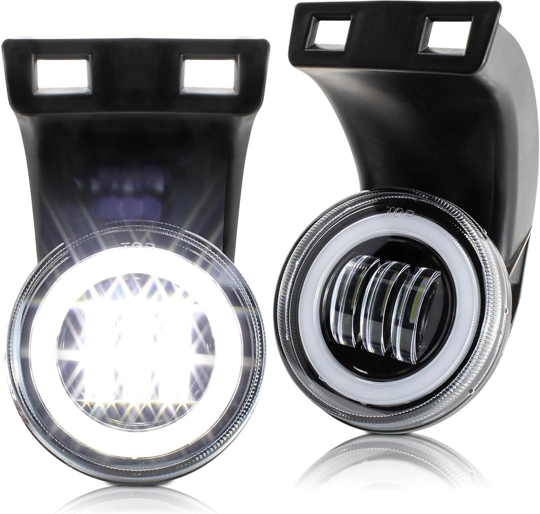LED Fog Lights with DRL for Dodge Ram, Clear Lens Fog Lamps with Daytime Running Lights for 1994 1995 1996 1997 1998 1999 2000 2001 2002 Dodge Ram 1500 2500 3500 Accessories