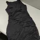 Women's Sexy Deep V Neck Sleeveless Ruched Bodycon Mini Dress, Size: M