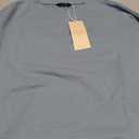 Dokotoo Womens Casual Long Sleeve Crewneck Sweatshirt Loose Fit Solid Basic Comfy Pullover Tunic Shirts Tops Blouse Side Split Fall 2025 Fashion Blue, Small