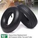 (2 Pack) AR-PRO 10" Heavy-Duty Replacement All-Purpose Utility Tire and Tube - 4.10/3.50-4" Pneumatic Tires with 10" Inner Tubes TR-13 Straight Valve Stem for Lawn Mowers, Hand Trucks, and More