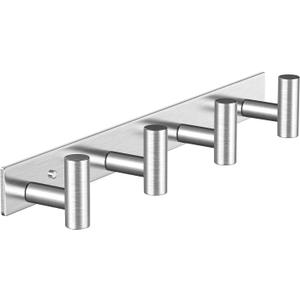 Wall Mounted Coat Rack-4 Hooks, Heavy Duty Stainless Steel Wall Hooks for Towel Coat Bag, Hat Rack Coat Hanger Coat Hooks Towel Racks for Bathroom Entryway Kitchen Hotel (Silvery, 1 Pack)