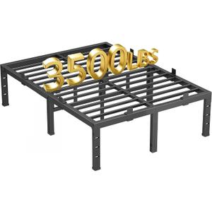 14 Inch King Bed Frame with 6 Mattress Baffles,Upgrade Steel Support
