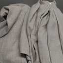 Natural Extra Wide 70 x 96 Inch Privacy Curtains That Let Light in for Sliding Glass Doors, Neutral Memory Trained Pinch Pleat Linen Semi Sheer Drapes 8 FT Kids Room Light-Filtering Burg