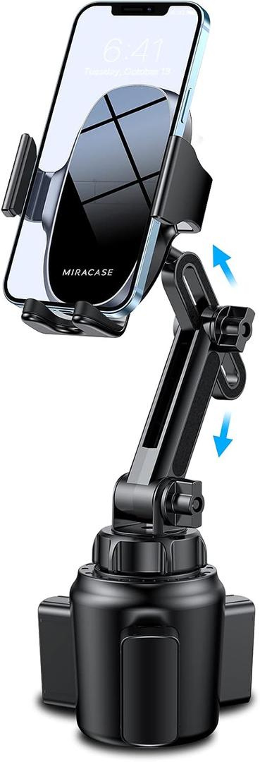 Miracase [Upgraded Version] Cup Phone Holder for Car, Universal Adjustable Long Neck Car Phone Mount Cradle Friendly Compatible with iPhone Samsung Google and All 4.0-7.0 inches Smartphones
