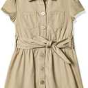 French Toast Girls' Short Sleeve Safari Dress
