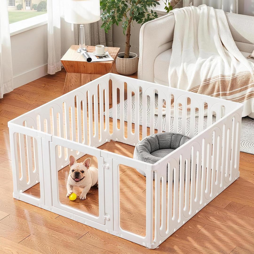 Acrylic Dog Playpen Indoor, Puppy Pens for Small Dogs & Puppies, 15 Panels