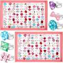 Jerify 2 Boxes Valentine Kids Rings for Girls, Adjustable Little Girl Dress up Rings Play Jewelry Princess Jewel in Box for 4-12 Year Old Kids Toys Party Favors Birthday Gifts Assorted
