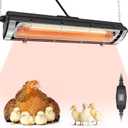 Chicken Coop Heat Lamp, 300W Brooder Heater for Chicks, Carbon Fiber Bulb Heater with 2-Level Temp, 6.6ft Cord UL Passed Adjustable Hanging Height, Livestock Indoor Warmer