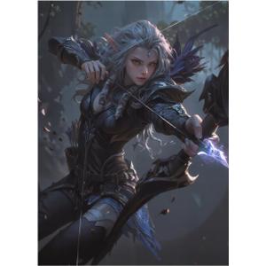 Katomula 100 MTG Card Sleeves with 100 Inner Sleeve, Textured Back Art Sleeves, Fit Standard Size Cards-Dark Elven Archer