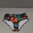 MakeMeChic Women's High Waisted Bikini Bottoms Floral Tropical Print Summer Swim Bottom (Large, Black)