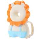 Baby Walker Head Protector Toddler Adjustable Baby Head Protection Backpack Wear Safety Pad (White Lion)