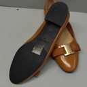 C. Paravano Leather Ballet Flats Women's - Dressy Casual Shoes for Nurses, Teachers & Stylists | Non-Slip Sole | Airport Security-Friendly Slip-Ons (7.5,Orange Brown)
