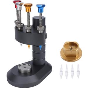 Diydeg Watch Hand Setting Tool, 4 Pin Automatic Watch Hand Presser, Professional Aluminum Watchmakers Setting Fitting Press Needles Repair Kit with 4 Needle Tips & 1 Movement Base