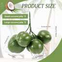 Novabright Fake Coconut, 1 Bunch Artificial Coconuts for Decoration, Lifelike Tropical Fake Green Coconuts Prop Artificial Fruit for Home Decoration Display Photo Prop(Five Coconut)