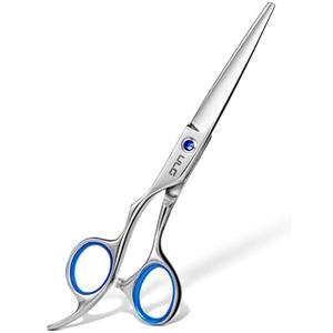 Hair Cutting Scissors for Left Hand, ULG Left-Handed Professional Hair Scissors 6.5-Inch Razor Edge Barber Shears for Salon and Home Hair Cutting Made of Japanese Stainless Steel, Blue Fingerhole Ring