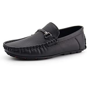 JABASIC Kids Penny Loafer Casual Slip-On Moccasin Flats Boys Dress Shoes (2)