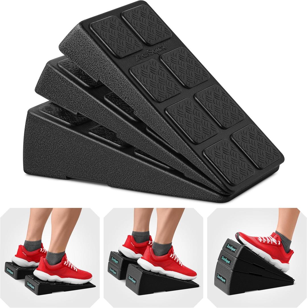 Squat Wedge - Squat Wedge Block 520 LBS Weight Capacity - Slant Board for Calf Stretching - Calf Stretcher Slant Board - yoga blocks (Only Squat Wedge Set of 3)