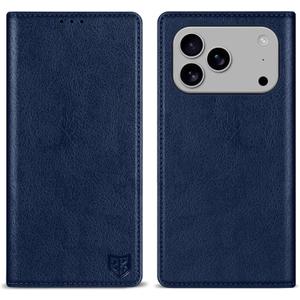 ZZXX for iPhone 17 Pro Max Wallet Case with [RFID Blocking] Card Slot Stand Strong Magnetic Leather Flip Fold Protective Phone Case for iPhone 17 Pro Max Case Wallet(Blue-6.9 inch)