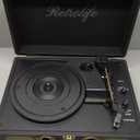 Vinyl Record Player 3-Speed Bluetooth Suitcase Portable Belt-Driven Record Player with Built-in Speakers RCA Line Out AUX in Headphone Jack Vintage Turntable (black)