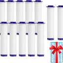 Replacement Filters for Hydro Jet Shower Head, High Pressure Handheld Turbo Fan Shower Heads Filter, PP-Cotton Filter Cartridge for Vortex Shower Head Set of 12 with Clean Towel