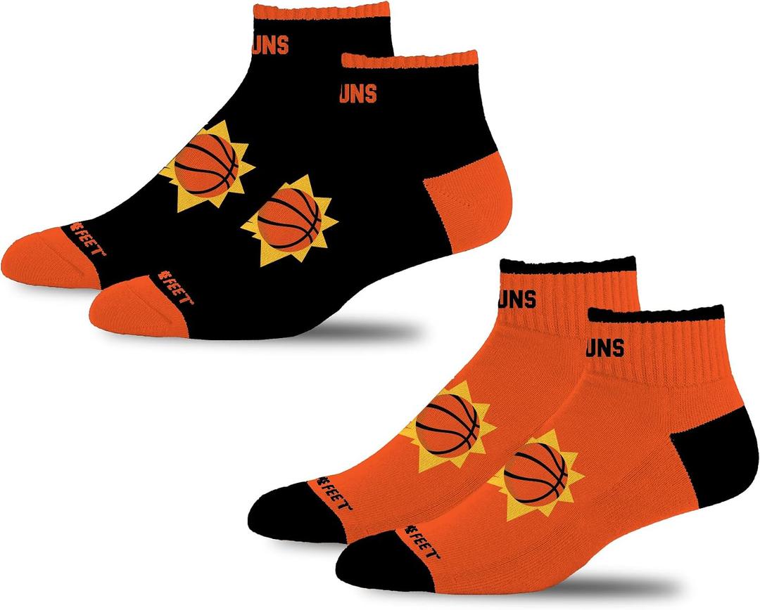 For Bare Feet NBA Unisex Kids Front and Center 2 Pack Team Colors (Black)