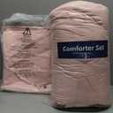 Luxudecor Floral Comforter Set Full Size 7 Piece, Blush Flower Bed in a Bag, Elegant Floral Comforter with Sheet Set, Soft Microfiber Bedding Set for All Season (Blush, 80"x90")