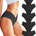 ROSYCORAL Women’s Seamless Underwear Soft Stretch Briefs Invisibles Hipster V Cut cheeky No Show Bikini Panties 5 pack, M