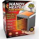 Ontel Handy Heater Pure Warmth 1200W Personal Ceramic Space Heater with Adjustable Heat - Portable, Quiet & Energy Efficient Small Space Heater for Bedroom, Office, Garage & More