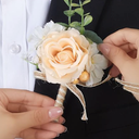 Boutonniere for Men, Champagne Boutonniere, Homecoming Prom Suit Decorations