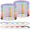 Landical 30 Pcs Jesus Loves You Bracelets Bulk Friendship Bracelets Clay Bead Christian Wristbands for Kids Religious Jesus Loves You Wristbands First Communion Sunday Easter(Morandi)