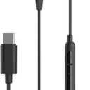 JLab JBuds Pro Signature Wired Earbuds, USB-C Connection, Music Controls, Universal Mic, Custom Fit with Cush Fins, Black