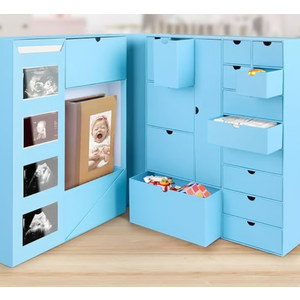 Baby Keepsake Box - Baby Memory Box - Baby Boy Girl Blue