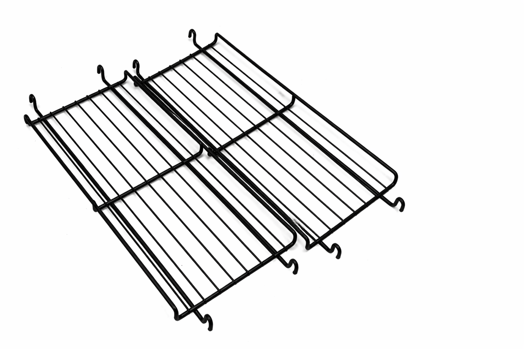 Set Of 2 Black Rack/Grid Shelves, 20"