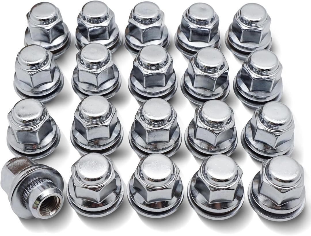 20PCS M12x1.5 Lug Nuts - 13/16" 21mm Hex - Chrome Factory Style Wheel Nut for Lexus ES350 RX350 IS300 CT200h HS250h GS450h GS450, Toyota Camry Corolla Avalon Highlander Prius Sienna 611-211 611-117