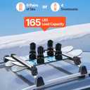 VEVOR Ski & Snowboard Roof Rack, Carry up to 6 Pairs of Skis or 4 Snowboards, 2 PCS Aluminum Universal Car Roof Rack with Lock & Rubber Padding, Carrier for Fishing Rod, Fit Most Slotted Crossbars