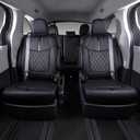 Custom Fit Sienna Seat Covers for 2021-2026 Toyota Sienna 7-Passenger XLE XSE Woodland Limited Platinum [Ottoman Not Covered], Waterproof Faux Leather Full Set Airbag Compatible (Black)