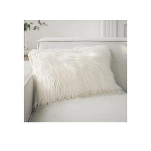 Phantoscope Faux Fur Solid Decorative Pillow Cover Fluffy Throw Pillow Mongolian Luxury Fuzzy Pillow Case Cushion Cover for Bedroom and Couch,Off-White 1