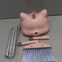 Mini Broom with Dustpan for Kids, 28-in Handle Kids Broom and Dustpan Set for Toddlers Cat-Shaped Children Broom and Cleaning Set Boys Girls Small Housekeeping Helper Set, Pink