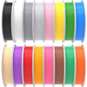 PINBALL PETG 3D Printer Filament 1.75mm High Precision Durable Strong Filament Mith Better Flow Dimensional Accuracy +/- 0.02mm Suitable for Most FDM 3D Printers 4 Kilograms Sixteen Colors