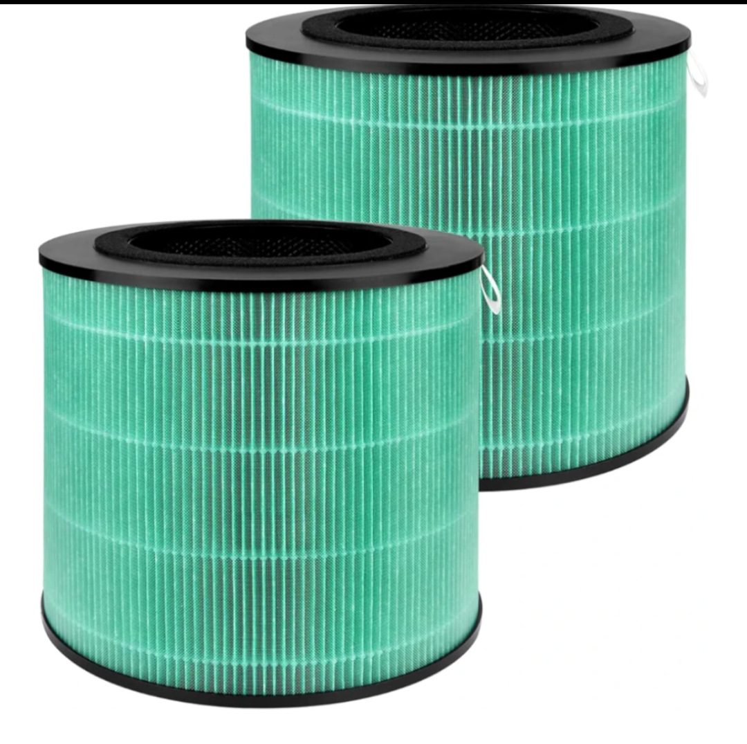 2 Pack 08W 09W Air Filter Replacement Compatible with 08W 09W Air Purifier, 4-in-1 High-Efficiency HEPA Air Filter- Pet Dander Version,Green.
