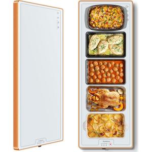 Extra Long 40"x12"-Tempered Glass Electric Warming Tray for Buffets Party/Home Daily UseWarming Mat for FoodFood Warming MatFood WarmerButton Temperature ControlHeating Fastly in 10s for Family (Extra Long-40x12, White)