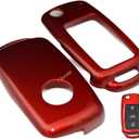 Rmote Key Fob Cover Case for Volkswagen VW Passat CC Tiguan Touareg Eos Golf GTI Jetta Beetle Rabbit 3 Buttons Fold Flip Key (red)