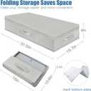 Supowin Underbed Storage Containers Bin with Lids, Large Under Bed Storage Organizer Box with Handle, Foldable Under the Storage Bags for Organizing Clothes, Shoes, Blankets, Pillows