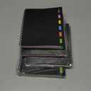 Fainne 4 Pcs 6 Subject A5 Spiral Notebook College Ruled with Dividers Tabs, 6. 75 x 8. 25 Inches, 240 Pages Lined Spiral Journal Notebook for Studying Work Writing Office Supplies (Black)