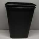 Amazon Basics Trash Can, Rectangular Commercial Office Wastebasket, 10 Gallon (Pack Of 2), Black 