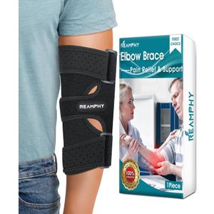 Reamphy Elbow Brace,Comfortable Night Elbow Sleep Support,Elbow Splint, Adjustable Stabilizer Splints, Cubital Tunnel Syndrome,Tendonitis,Ulnar Nerve,Tennis,Fits for Men and Women(Fits Most), one size